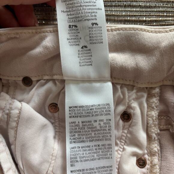 MOTHER | Looker Dagger Ankle Fray Jeans Blush Pink Lace Hem Sz 26 - Picture 9 of 9